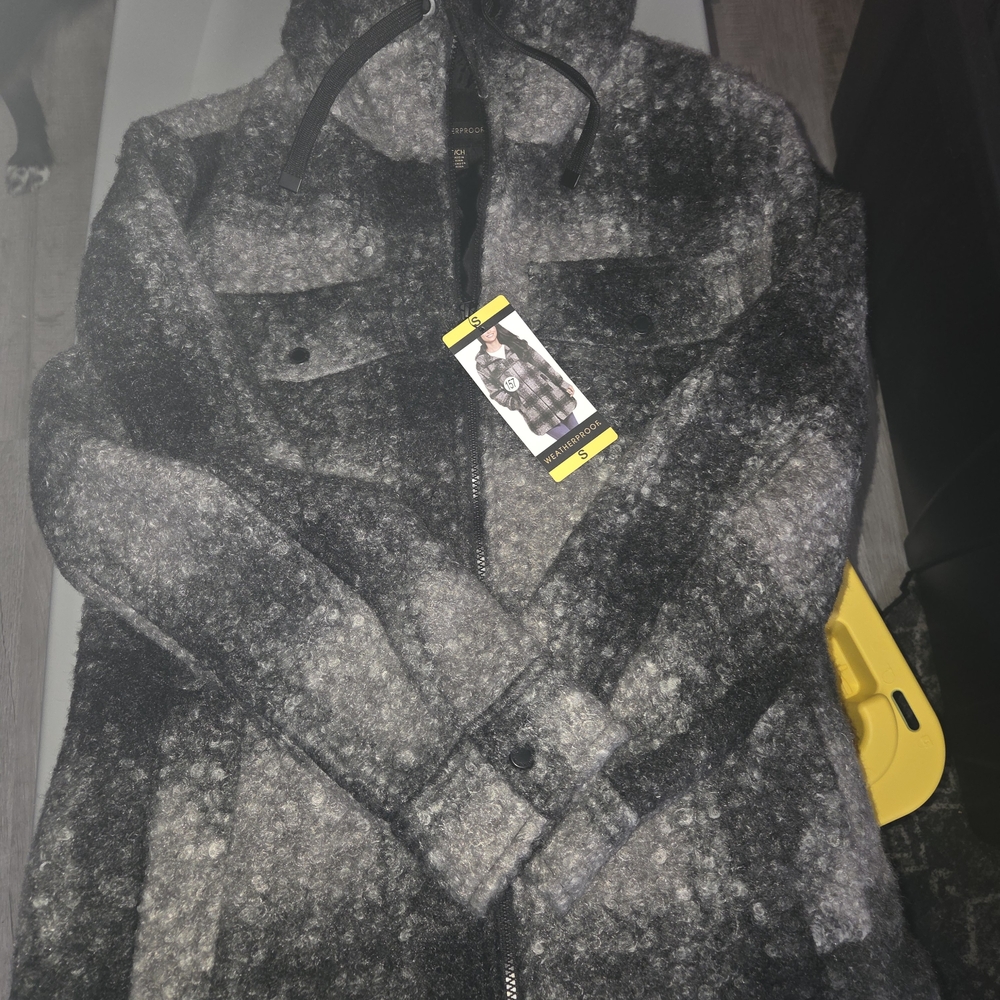 Weatherproof Black and Gray Teddy Jacket